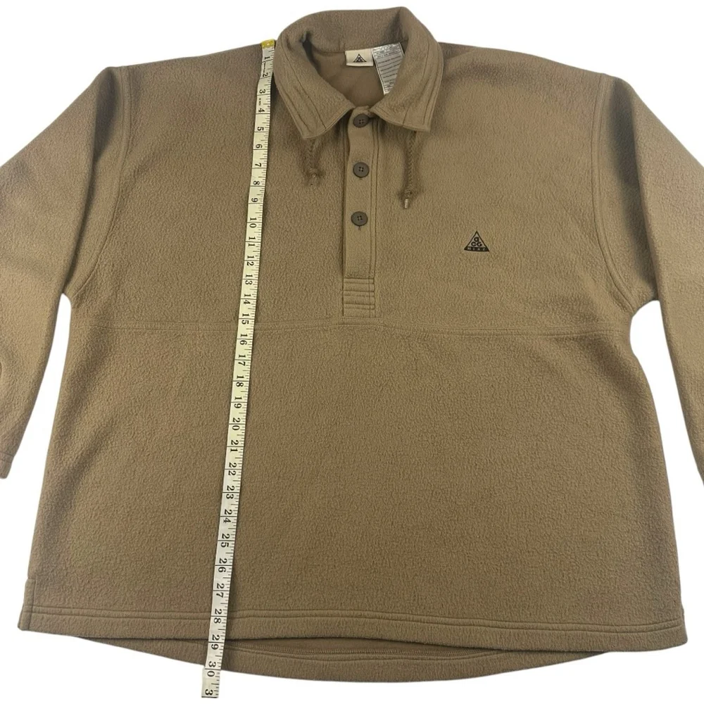 Vintage Nike ACG Half Button Pullover Fleece Jacket Men’s L Brown Y2K